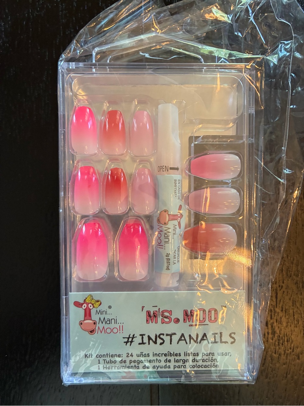 Mini Mani Moo MS. MOO #INSTANAILS Press-On Nails – Pink Ombre